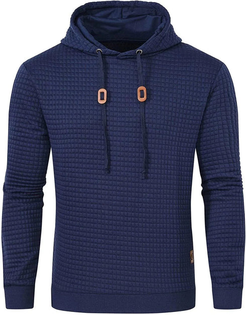 Premium Men’s Fleece Hoodies - Jacquard Pullover Sweatshirts for Men - High-Quality Male Hooded Sweatshirts - Warms Hoodies